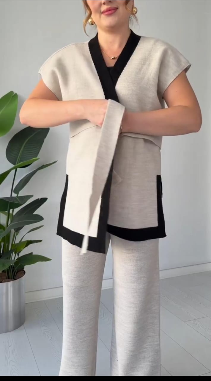 Ensemble 3 pièces élégant – Pantalon, Cumono & Cinture