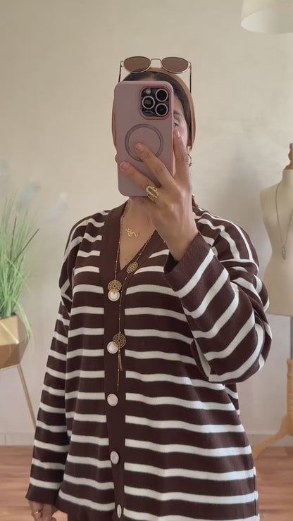 Mode féminine au Maroc – Ensemble laine rayé